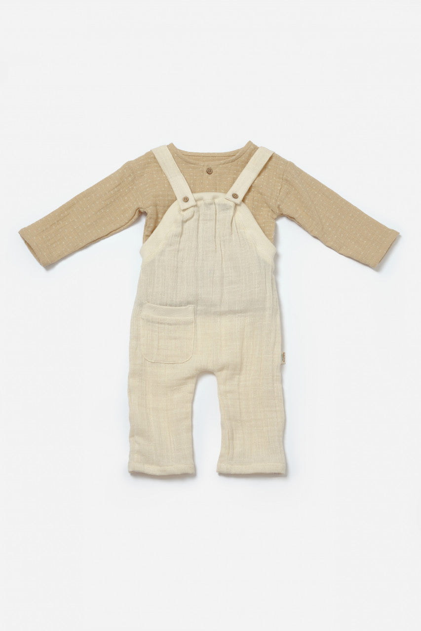 Set bluza si salopeta, Winter muselin, 100% bumbac - , BabyCosy